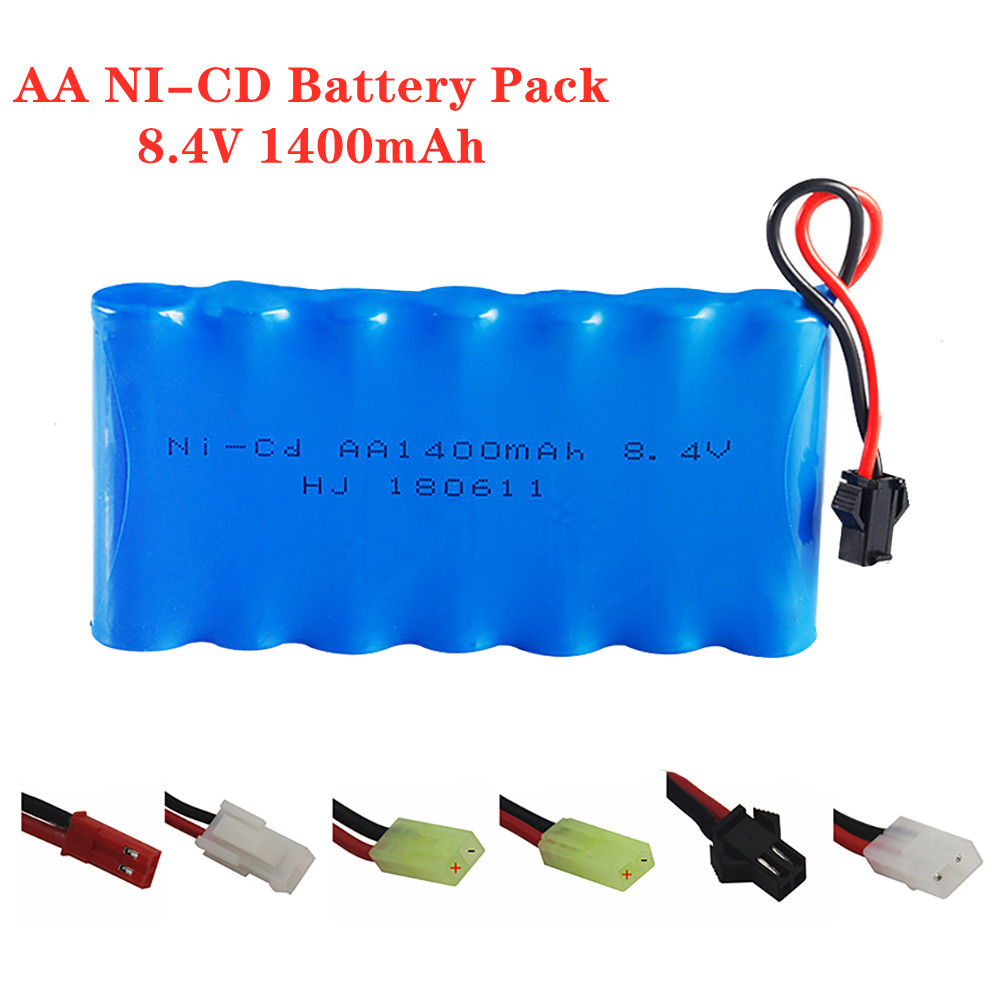 Rc Hobby Parts - Ni-cd充電式バッテリーパック,8.4v,1400mah,rcおもちゃ,車,ボート,トラック用,スペアパーツ,8.4v,ni-cd