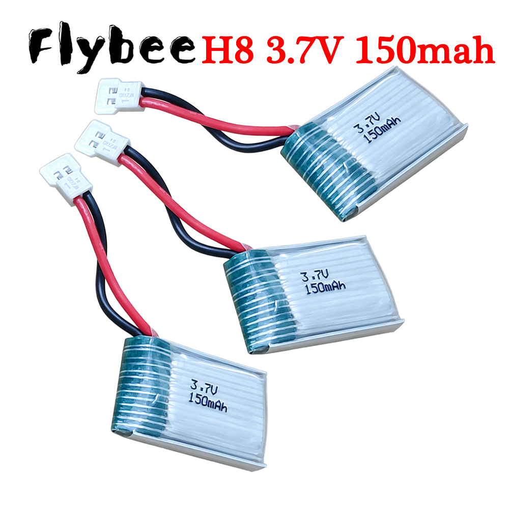 Rc Hobby Parts - XH2.54 プラグ、3.7V 150mAh 651723 リポバッテリー X2