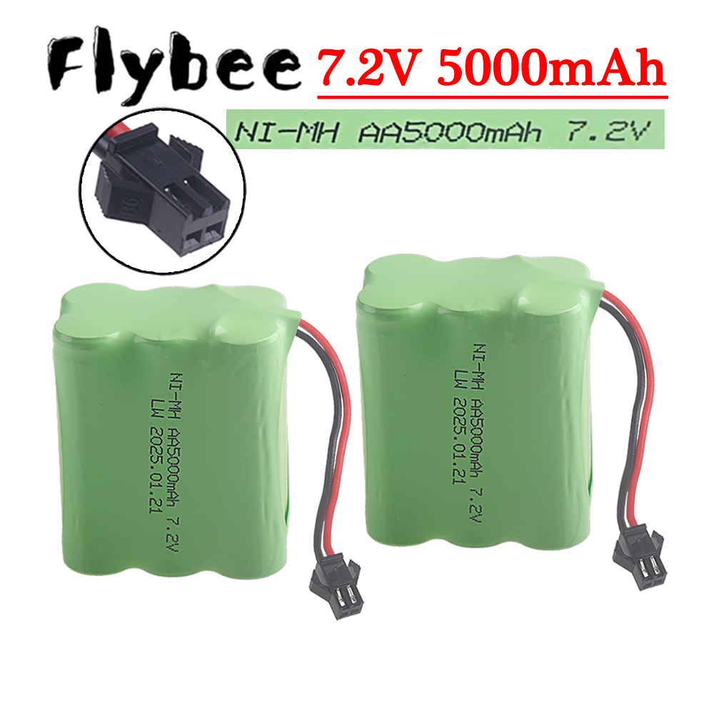 Rc Hobby Parts - (SM-2Pプラグ) 7.2V 5000mAh NiMHバッテリー RC玩具 車