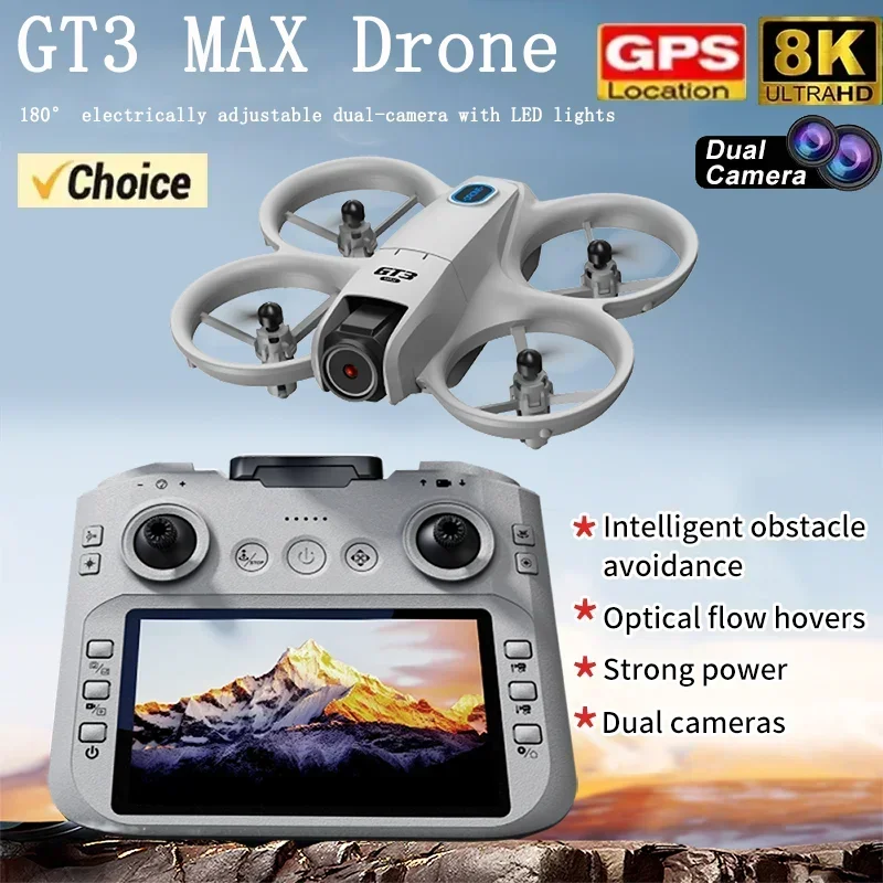 Top Rc Hobby Mini Xcub - 2026年新型GT3ミニ LED折りたたみ式ドローン GPS 8K HDデュアルカメラ ブラシレスモーター