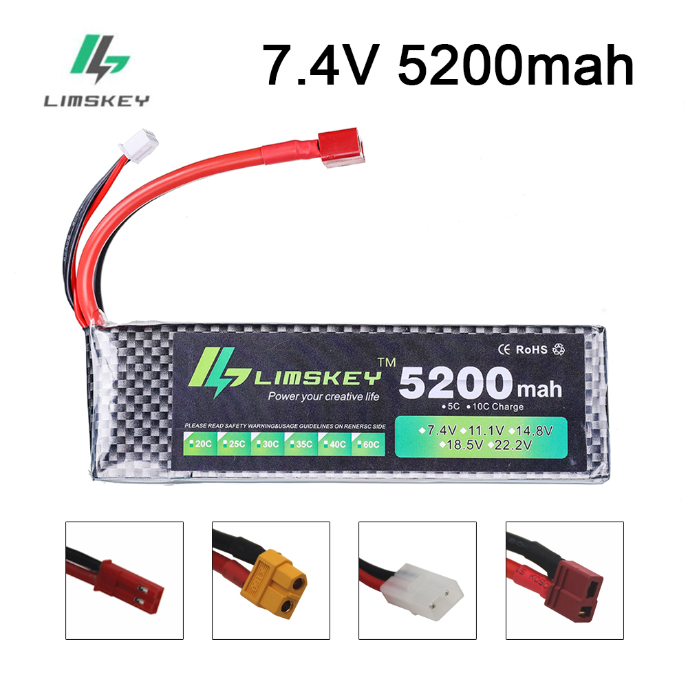 リムスキーパワーバッテリー 7.4V 5200mAh バッテ - Hobby Rc Quadcopters & Multirotors のレビューと価格