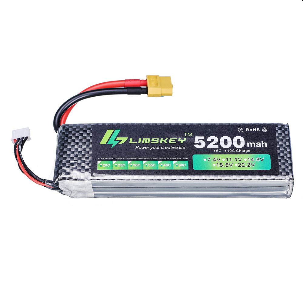 リムスキーパワーバッテリー 7.4V 5200mAh バッテ - Hobby Rc Quadcopters & Multirotors のレビューと価格
