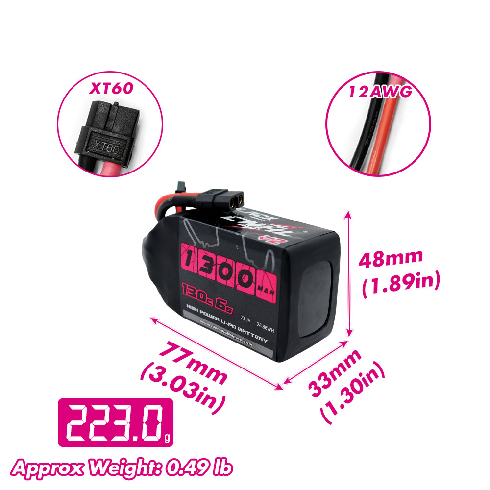 2 個 CNHL 6S 22.2V リポバッテリー 1300 - Hobby Rc Quadcopters & Multirotors のレビューと価格