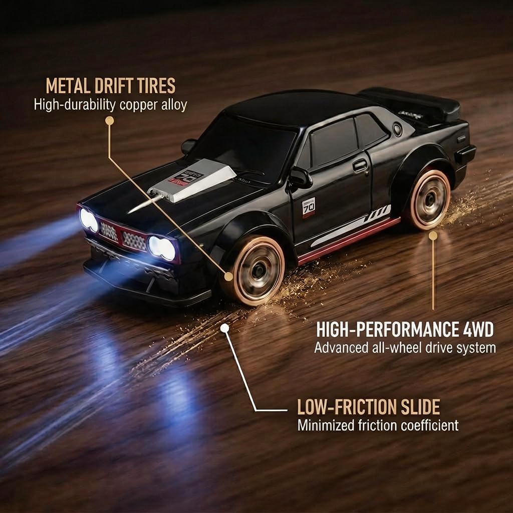 1:64スケール 4WD RCドリフトカー、銅製タイヤ、ES - Gyroscope Rc Module のレビューと価格